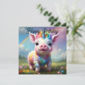 Magische hoeven: het regenboog eenhoorn varken (Staand voorkant)