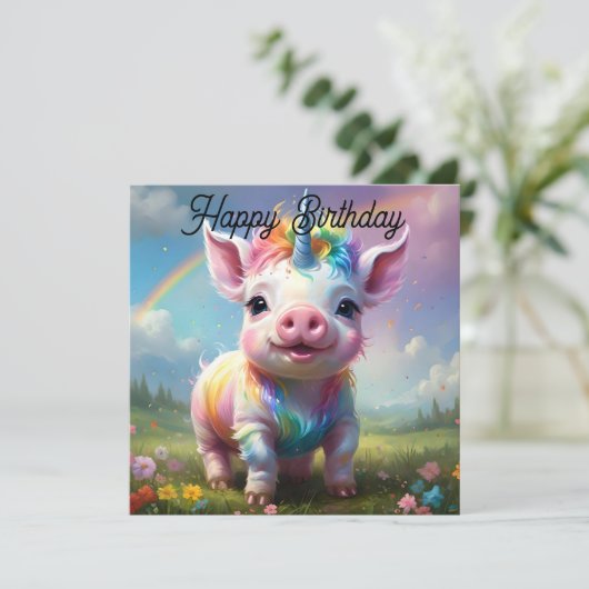 Magische hoeven: het regenboog eenhoorn varken (Staand voorkant)
