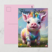 Magische hoeven: het regenboog eenhoorn varken briefkaart (Voorkant / Achterkant)