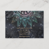 Magische holografische Mandala Glitter Sparks Desi Visitekaartje (Achterkant)
