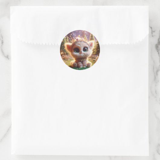 Magische hond ronde sticker (Tas)