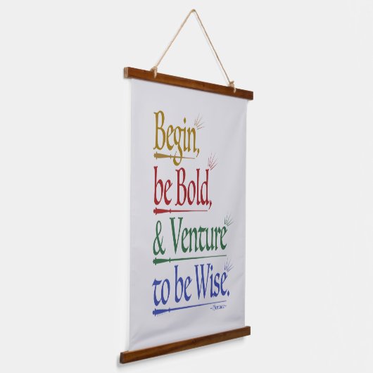 Magische Horace Quote Hout Topped Tapestry Hangend Wandkleed (Gebogen)