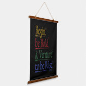 Magische Horace Quote Zwart Hout Topped Tapestry Hangend Wandkleed (Gebogen)