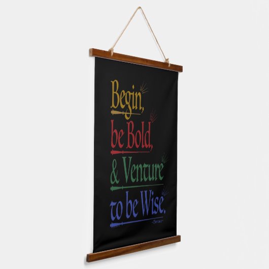 Magische Horace Quote Zwart Hout Topped Tapestry Hangend Wandkleed (Gebogen)