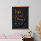 Magische Horace Quote Zwart Hout Topped Tapestry Hangend Wandkleed (Slaapkamer)