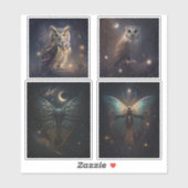 Magische houtuil. Mystic night moth vlinder Sticker (Vel)