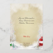 Magische huisdieren Kerstmis, Blue Merle Collie &  Folie Feestdagenkaart (Achterkant)