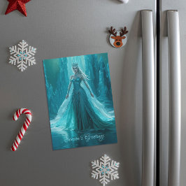 Magische Ice Queen Winter Kerst Magnetische Kaart