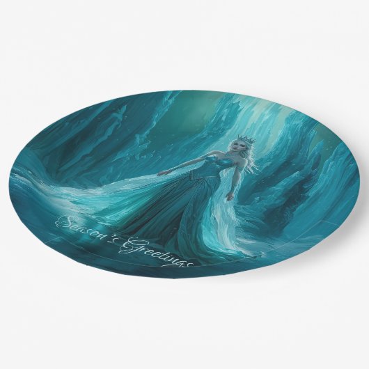 Magische Ice Queen Winter Kerstmis Papieren Bordje (Gekanteld)