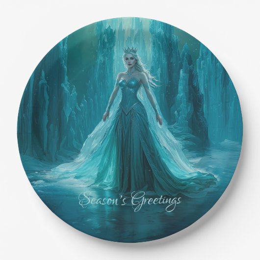 Magische Ice Queen Winter Kerstmis Papieren Bordje (Voorkant)
