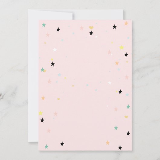 Magische ijsjes sterren roze verjaardag kaart (Achterkant)