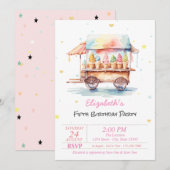 Magische ijsjes sterren roze verjaardag kaart (Voorkant / Achterkant)