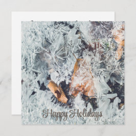 Magische ijskristallen patroon met gevallen blader