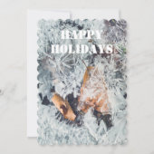 Magische ijskristallen patroon met gevallen blader feestdagenkaart (Voorkant)