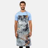 Magische ijskristallen patroon met gevallen blader schort (Gedragen)