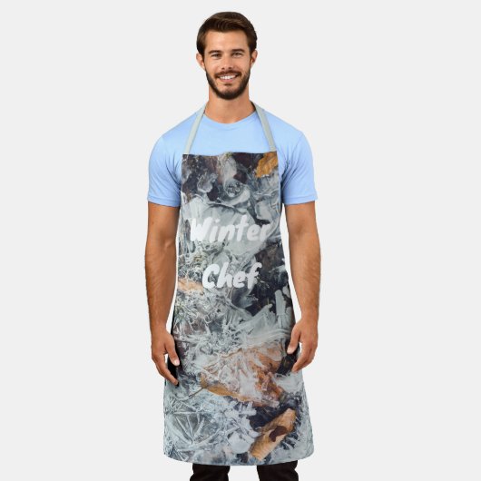 Magische ijskristallen patroon met gevallen blader schort (Gedragen)