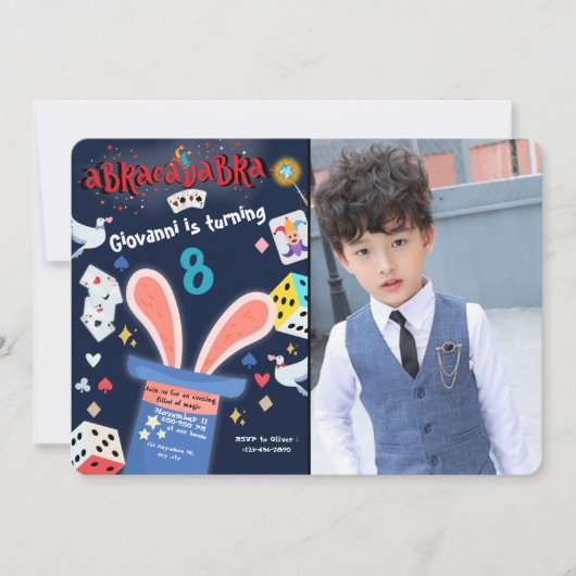 Magische illusie Verjaardag Uitnodiging Aangepaste (Voorkant)