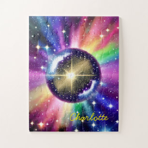Magische Indigo Bursting Star Sphere in universum Legpuzzel