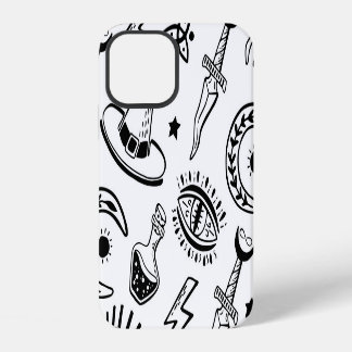 Magische inkt tekening Naadloos patroon iPhone 12 Hoesje