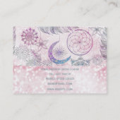 Magische Iridescent Glitter Feathers Drocatcher Visitekaartje (Achterkant)