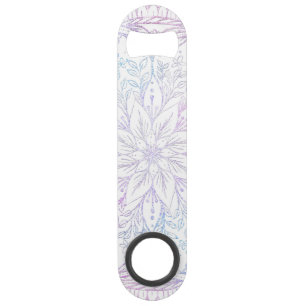 Magische iriserende Poinsettia Bloem Mandala Wit Speed Flessenopener