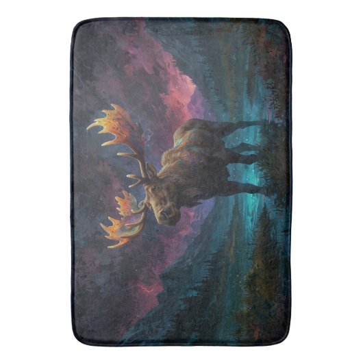 Magische Jasper Moose en Rocky Mountains Badmat (Voorkant Verticaal)