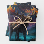 Magische Jasper Moose en Rocky Mountains Inpakpapier Vel (In situ)