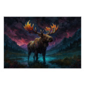 Magische Jasper Moose en Rocky Mountains Perfect Poster (Voorkant)