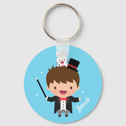 Magische jongen Magic Bunny Trick voor kinderen Sleutelhanger (Voorkant)
