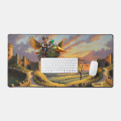 Magische jongen piloot vliegtuig kasteel bureaumat (Keyboard & Muis)