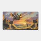 Magische jongen piloot vliegtuig kasteel bureaumat (Voorkant)