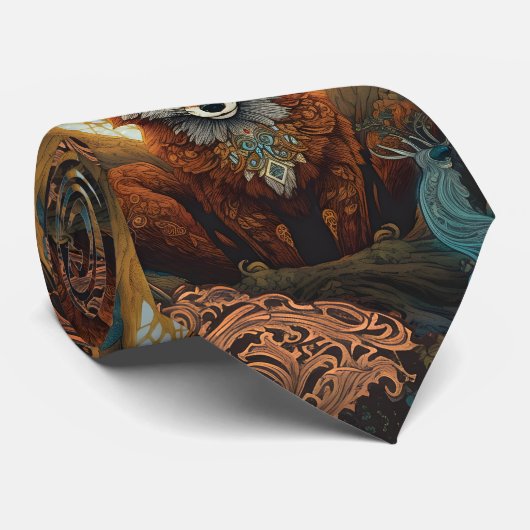 Magische juwelen en moonlit Celtic Fox Stropdas (Opgerold)