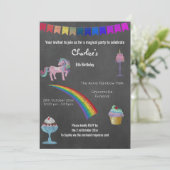 Magische kalkplanetunikorn Sweets Birthday Kaart (Staand voorkant)