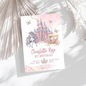 Magische Kasteel Eenhoorn Roze Prinses 1e Verjaard Kaart