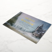 Magische Kasteel Sprookjesachtige Bruiloft Folie Uitnodiging (Gedraaid)