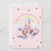 Magische Kasteel Wolken Sterren Verjaardag Uitnodi Kaart (Achterkant)
