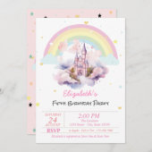 Magische Kasteel Wolken Sterren Verjaardag Uitnodi Kaart (Voorkant / Achterkant)