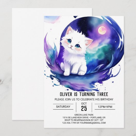 Magische Kat Boho Verjaardag Kaart (Voorkant / Achterkant)