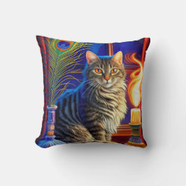 Magische Kat en Zwevende Geest Halloween Kussen