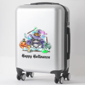 Magische kat heks sticker (Koffer)