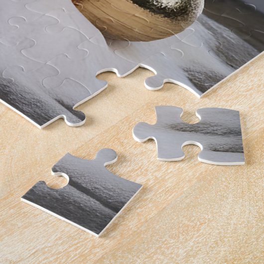 Magische kat kerst grillige 3D winter scene Legpuzzel (Zijkant)