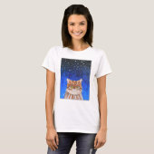 Magische kat Longhair Brown Tabby Cat Lover Art T-shirt (Voorkant volledig)
