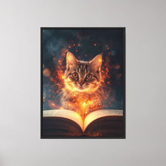 Magische kat muurkunst canvas afdruk