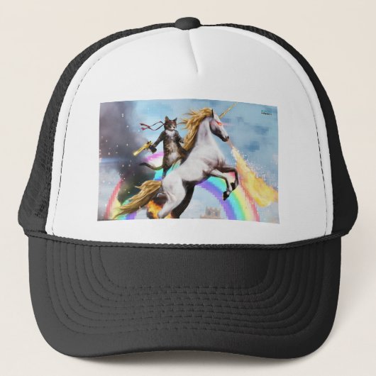 Magische kat & Unicorn Trucker Hat Pet (Voorkant)