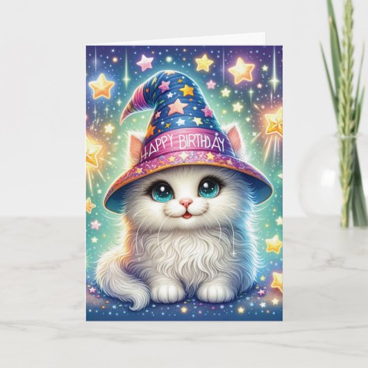 Magische kat Verjaardag Kaart (Voorkant)