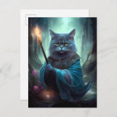 Magische kat Whimsical Fantasy Art Briefkaart (Voorkant / Achterkant)