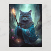 Magische kat Whimsical Fantasy Art Briefkaart (Voorkant)