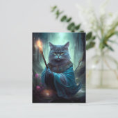 Magische kat Whimsical Fantasy Art Briefkaart (Staand voorkant)
