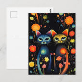 Magische katten briefkaart (Voorkant / Achterkant)