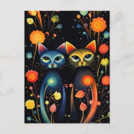 Magische katten briefkaart